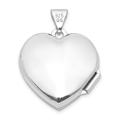 SSP Sterling Silver Rhodium-plated Heart Locket