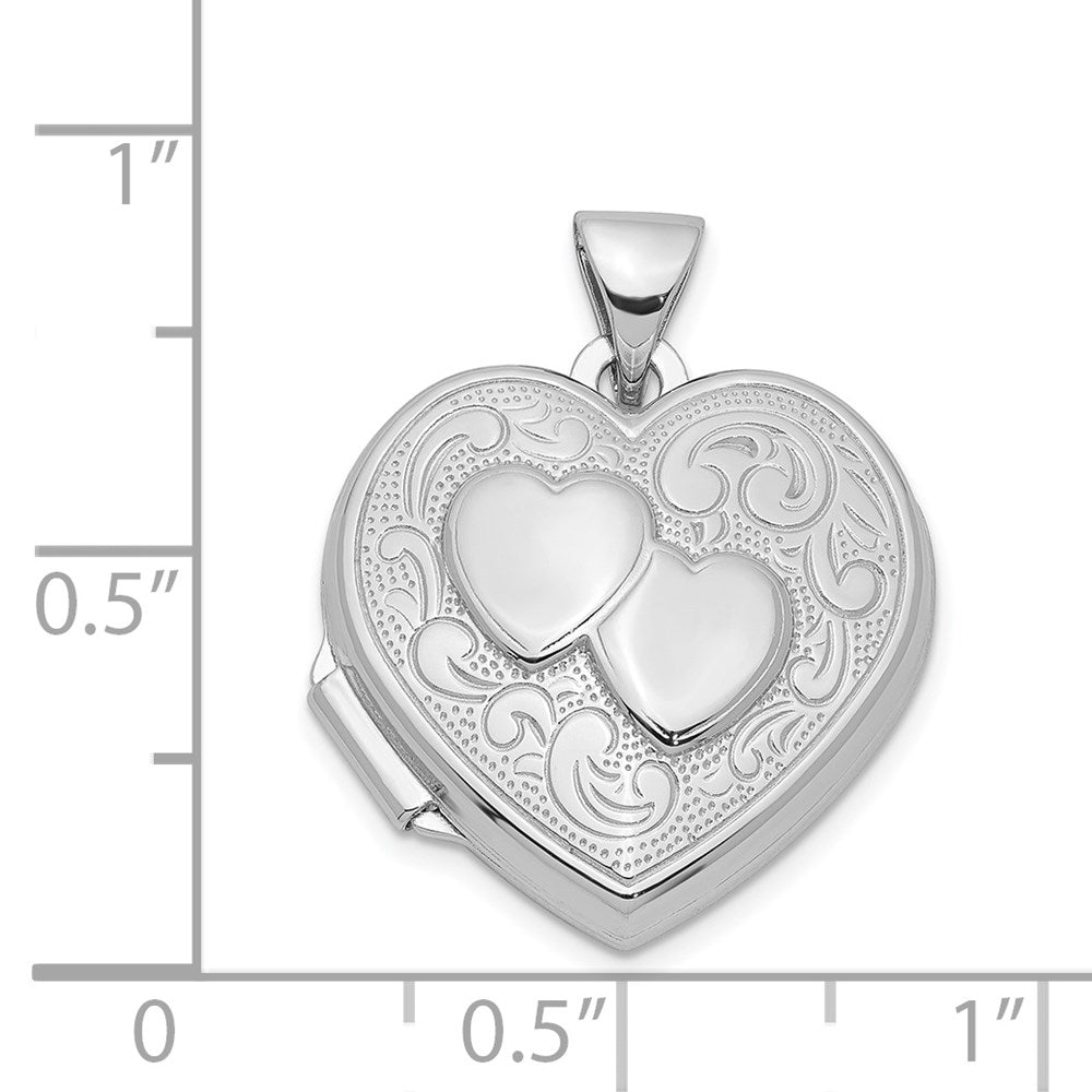 SSP Sterling Silver Rhodium-plated Heart Locket