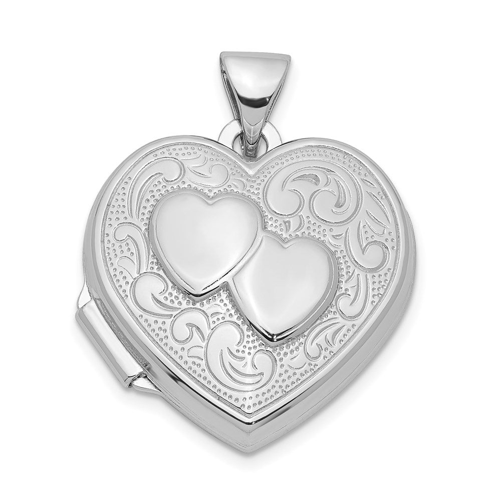 SSP Sterling Silver Rhodium-plated Heart Locket