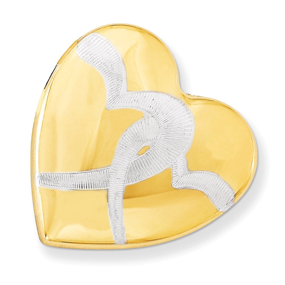 SSP Sterling Silver 23mm Gold-plated Linked Hearts Heart Slide Locket