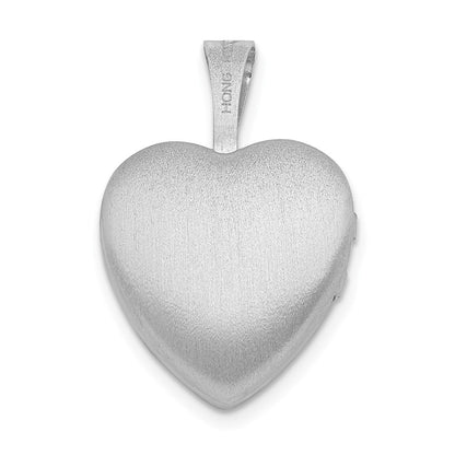 DSS Sterling Silver Rhodium & Gold-plated & Diamond Angel 12mm Heart Locket