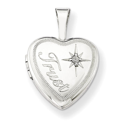DSS Sterling Silver & Diamond Trust 12mm Heart Locket