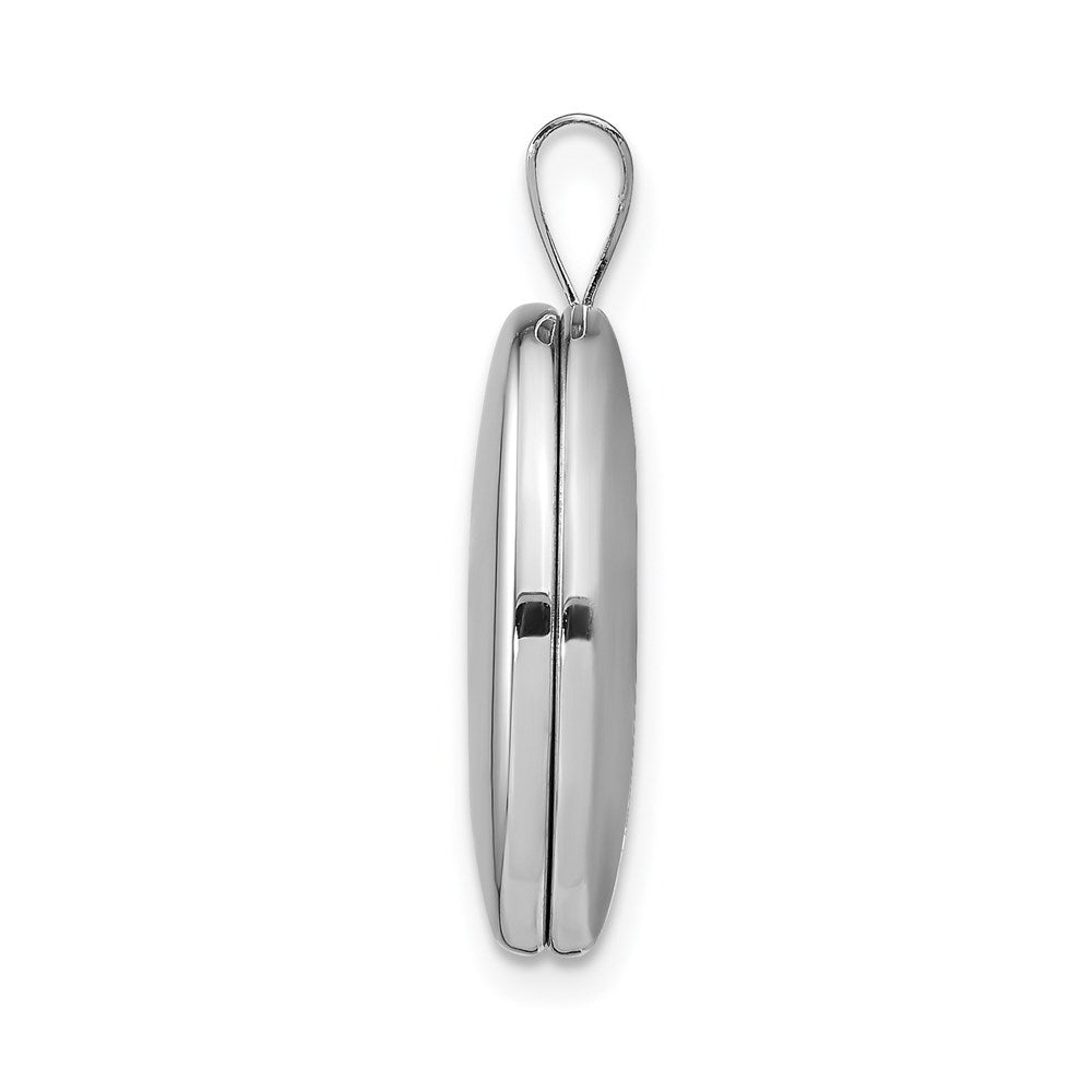 SSP Sterling Silver Rhodium-plated 20mm Polished Oval Locket
