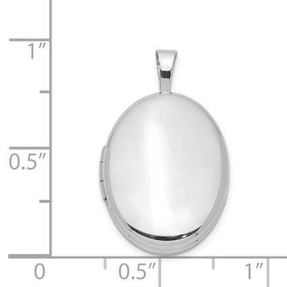 SSP Sterling Silver Rhodium-plated 20mm Polished Oval Locket