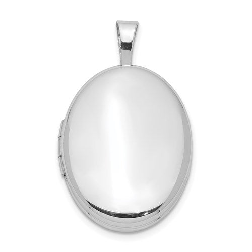 SSP Sterling Silver Rhodium-plated 20mm Polished Oval Locket