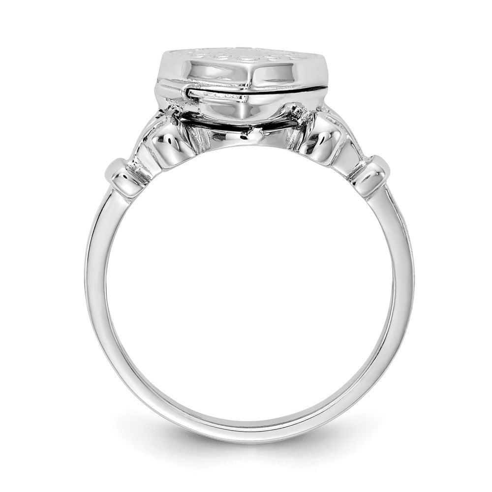 SSR Sterling Silver Rhodium-plated 10mm Locket Ring