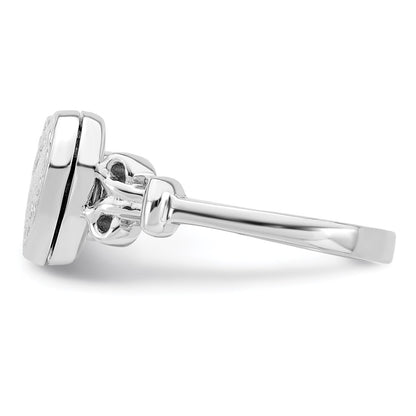 SSR Sterling Silver Rhodium-plated 10mm Locket Ring