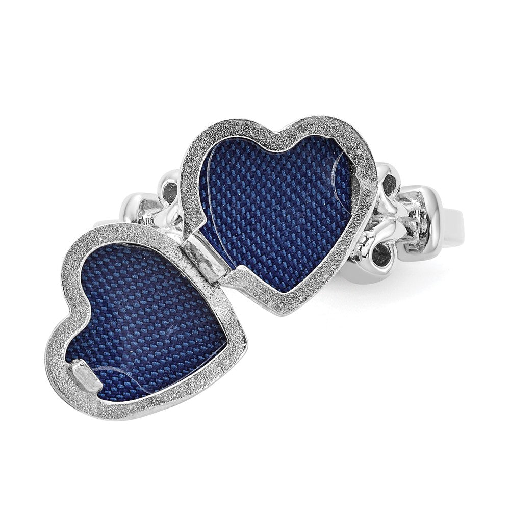 SSR Sterling Silver Rhodium-plated 10mm Locket Ring