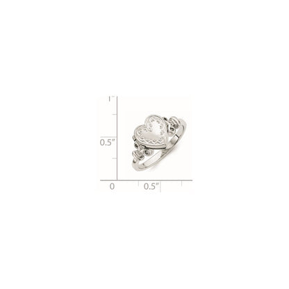SSR Sterling Silver Rhodium-plated 10mm Locket Ring