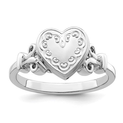 SSR Sterling Silver Rhodium-plated 10mm Locket Ring