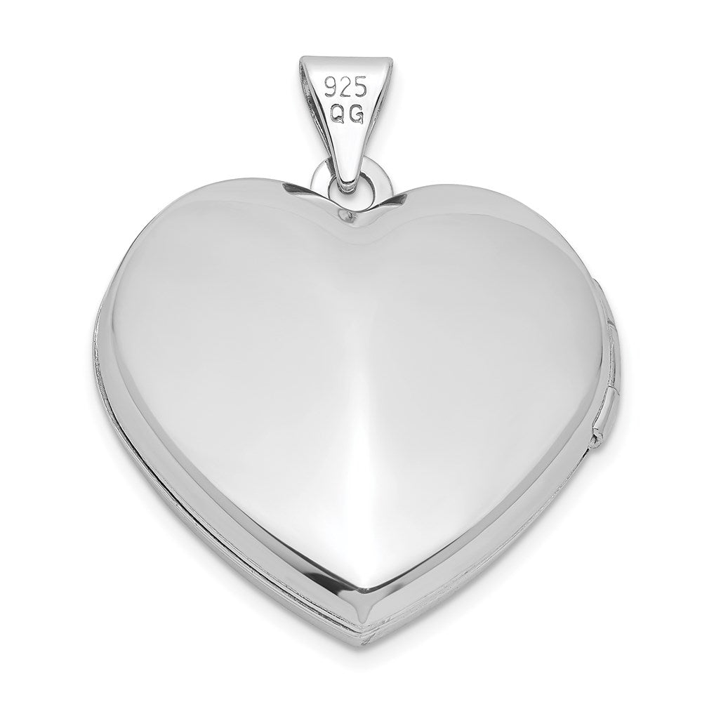 SSP Sterling Silver Rhodium & Gold-plated w/ Key Charm Inside 21mm Heart Locket