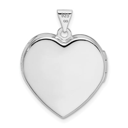SSP Sterling Silver Rhodium & Gold-plated 21mm I Love You Heart Locket