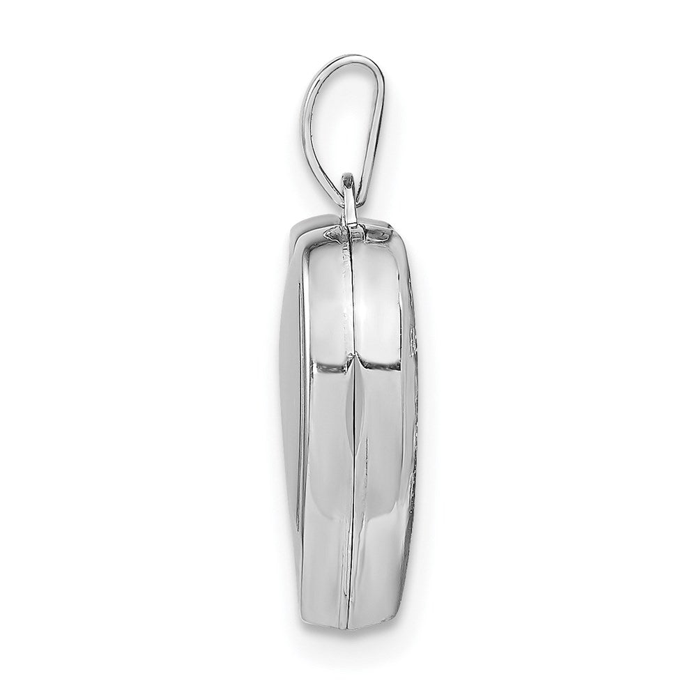 SSP Sterling Silver Rhodium & Gold-plated 15m Heart Foot Prints Locket