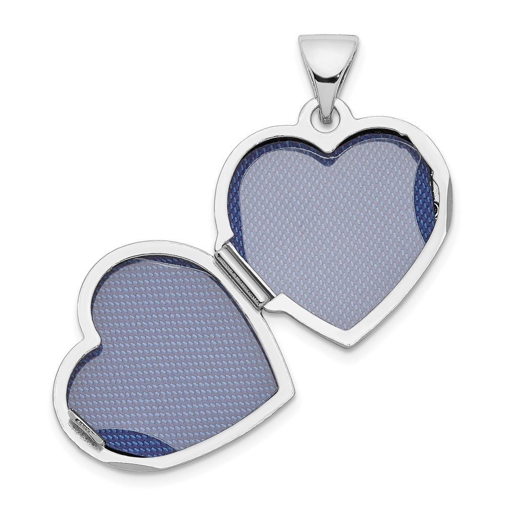 SSP Sterling Silver Rhodium & Gold-plated 15m Heart Foot Prints Locket