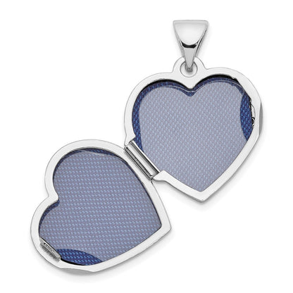 SSP Sterling Silver Rhodium & Gold-plated 15m Heart Foot Prints Locket