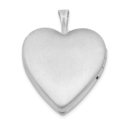 SSL Sterling Silver Rhodium-plated Enameled Flowers & Butterfly Heart Locket
