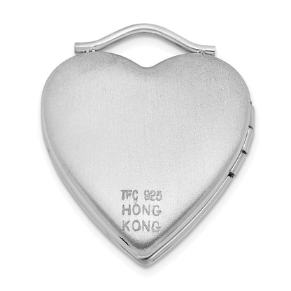 SSP Sterling Silver Diamond-cut Textured & Polished Heart Locket