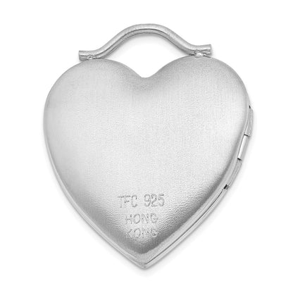 SSP Sterling Silver Rhodium-plated 24mm Australian Crystal Love Heart Locket