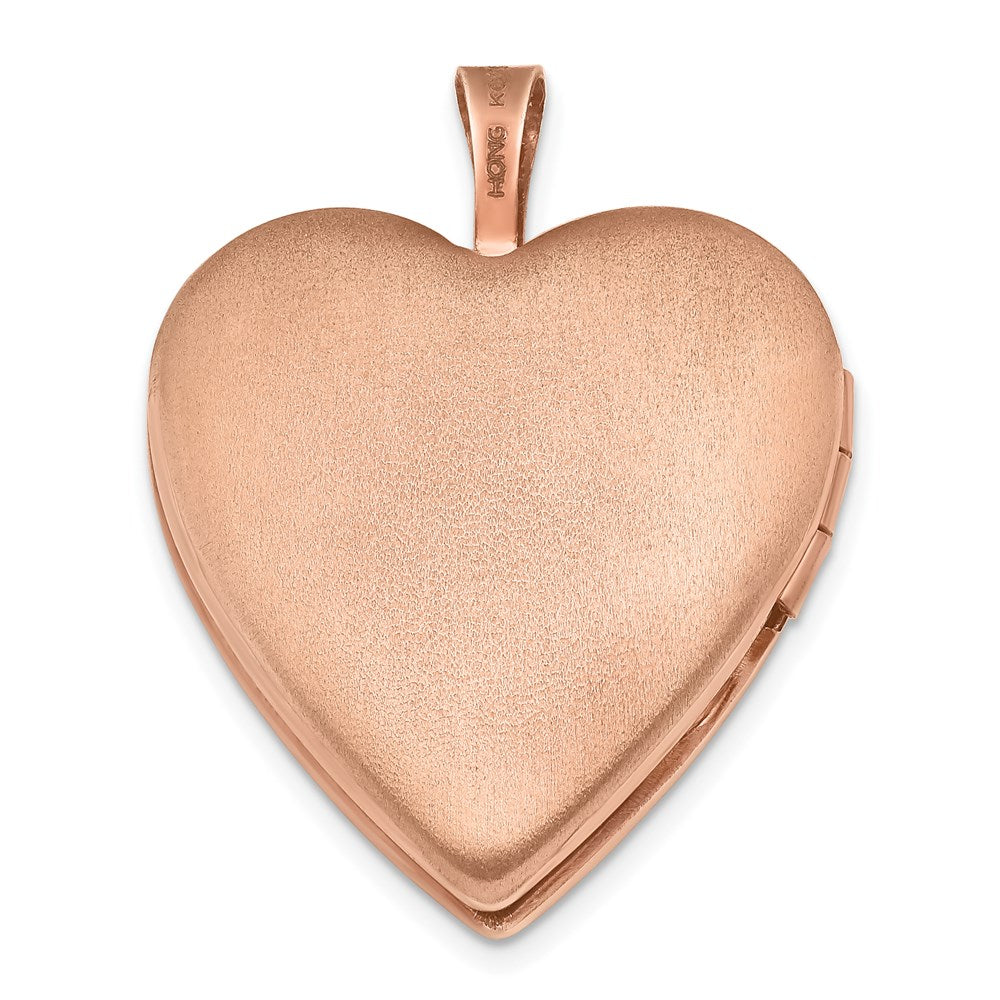 SSL Sterling Silver Rose Gold-plated 20mm Double Hearts Heart Locket
