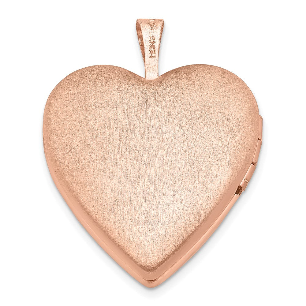 SSL Sterling Silver Rose Gold-plated Pol/Satin 20mm Forever in my Heart Locket