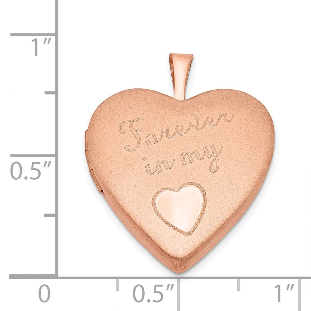 SSL Sterling Silver Rose Gold-plated Pol/Satin 20mm Forever in my Heart Locket