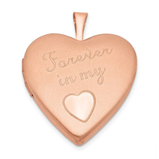 SSL Sterling Silver Rose Gold-plated Pol/Satin 20mm Forever in my Heart Locket