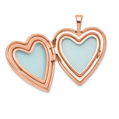 SSL Sterling Silver Rose Gold-plated 20mm Swirl & Polished Heart Locket