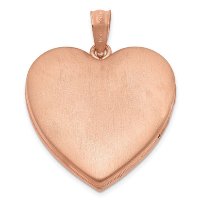 SSL Sterling Silver Rose Gold-plated 24mm Swirl Design Heart Locket