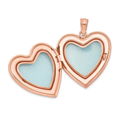 SSL Sterling Silver Rose Gold-plated 24mm Swirl Design Heart Locket