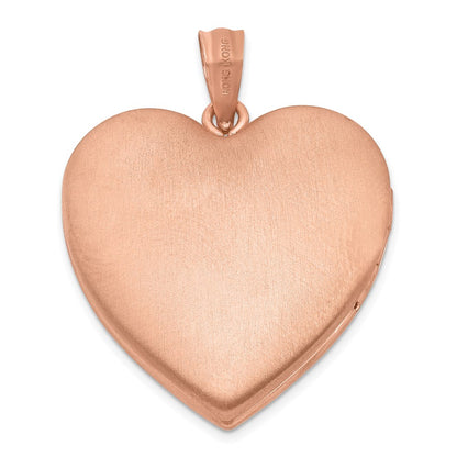 DSS Sterling Silver Rose Gold-plated & Diamond 24mm D/C Heart Locket