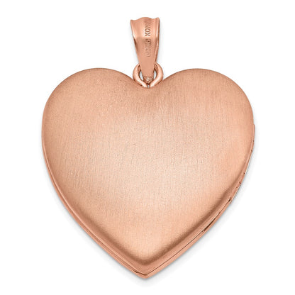 SSP Sterling Silver Rose Gold-plated 24mm Scrolled Heart Family Locket
