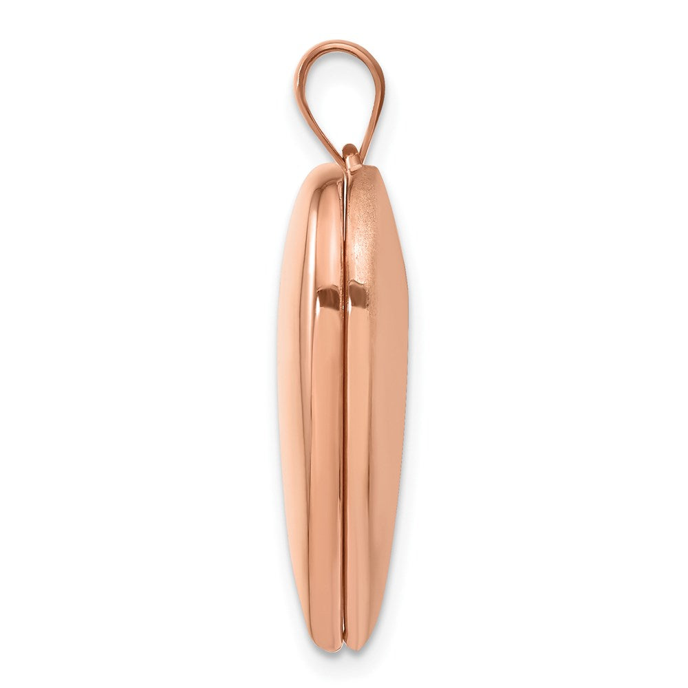 SSP Sterling Silver Rose Gold-plated 24mm Plain Heart Locket