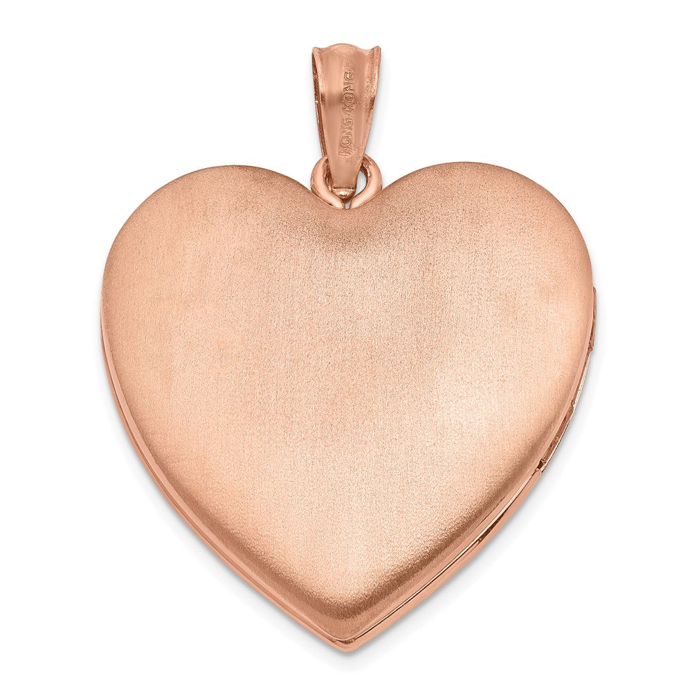 SSP Sterling Silver Rose Gold-plated 24mm Plain Heart Locket