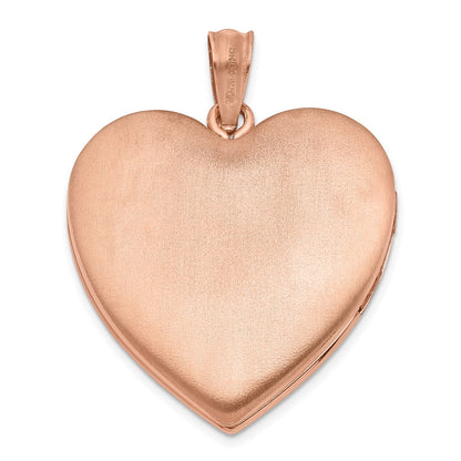 SSP Sterling Silver Rose Gold-plated 24mm Plain Heart Locket