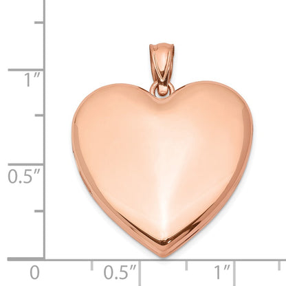 SSP Sterling Silver Rose Gold-plated 24mm Plain Heart Locket