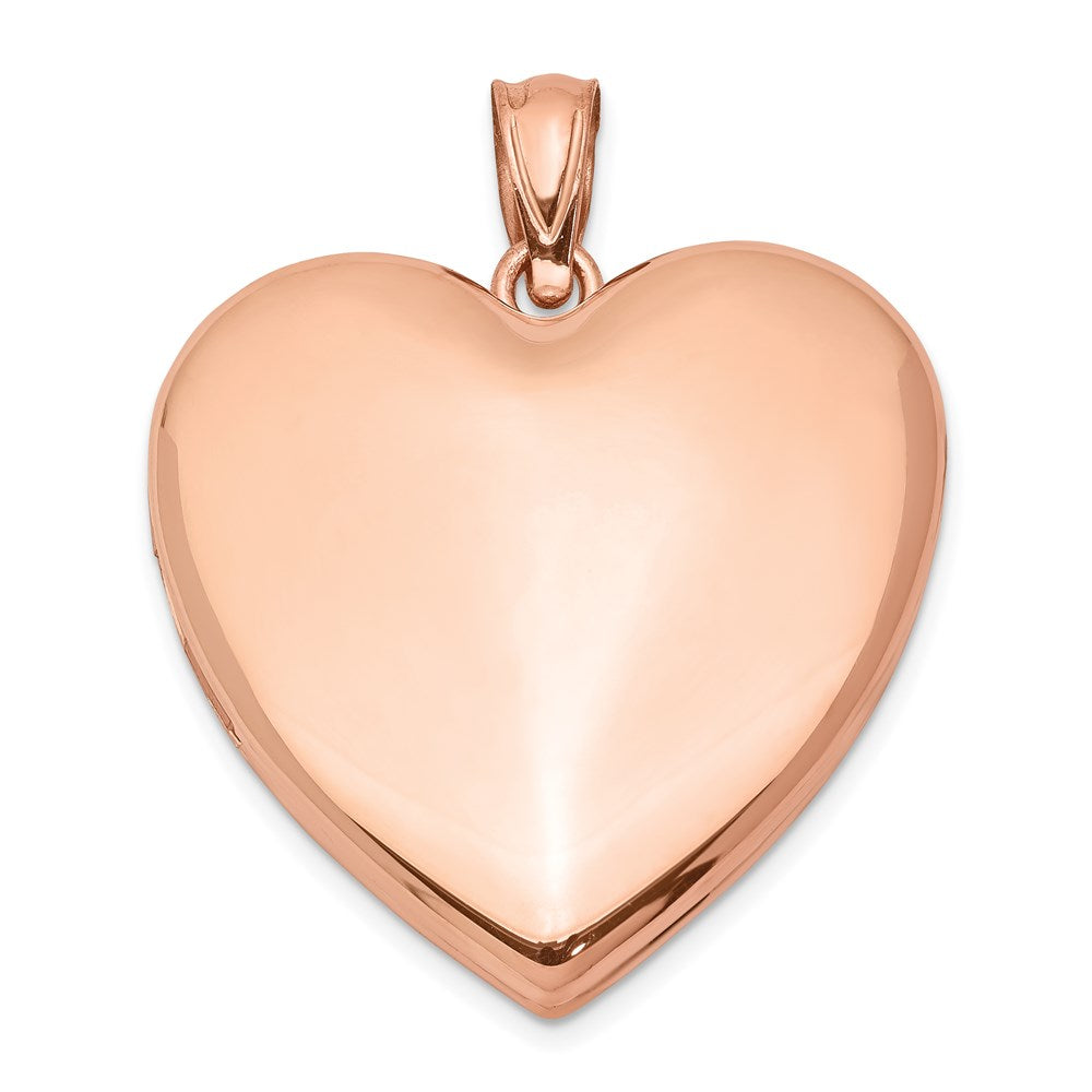 SSP Sterling Silver Rose Gold-plated 24mm Plain Heart Locket