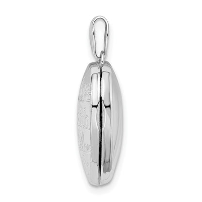 SSP Sterling Silver Rhodium-plated Faith Hope Love 18mm Heart Locket