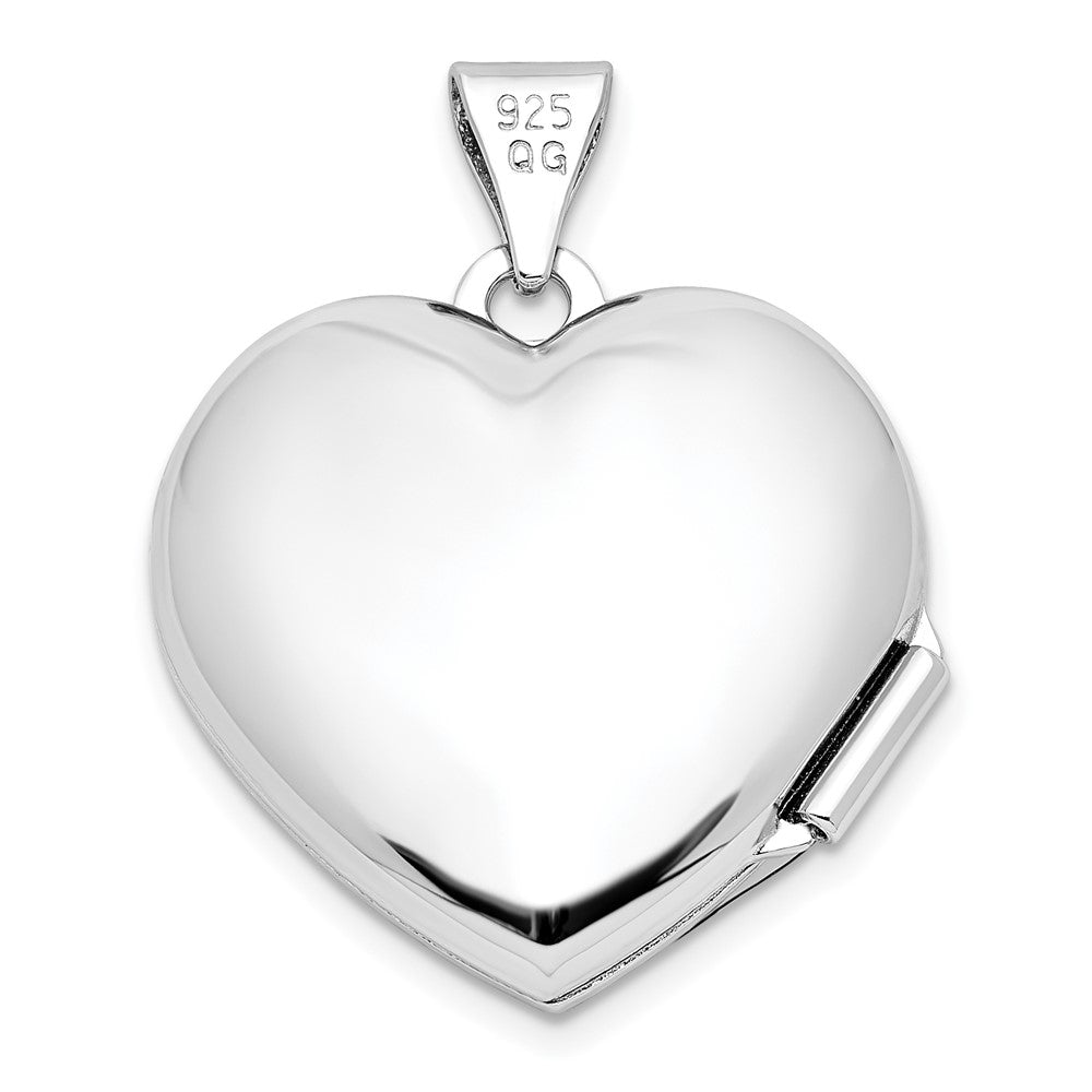 SSP Sterling Silver Rhod-plate Rose & Gold-tone Flower I Love You Heart Locket