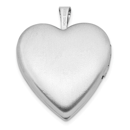 SSP Sterling Silver Rhod-pltd 20mm Green Enamel Clover/Cross Heart Locket