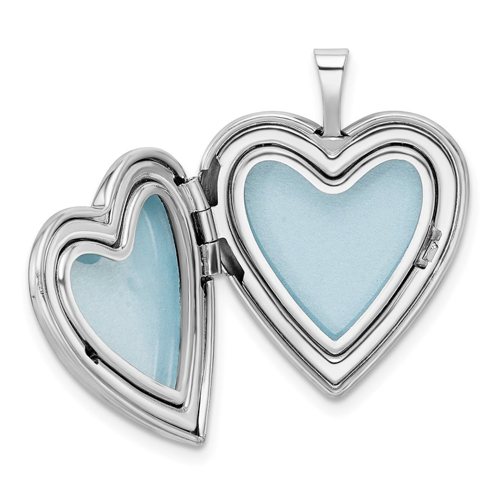 SSP Sterling Silver Rhod-pltd 20mm FOREVER IN MY HEART Heart Locket