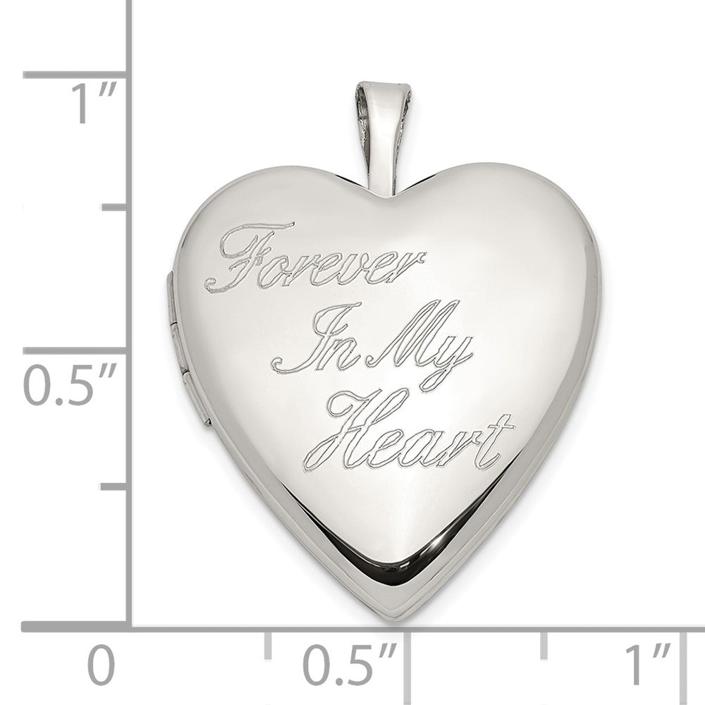 SSP Sterling Silver Rhod-pltd 20mm FOREVER IN MY HEART Heart Locket