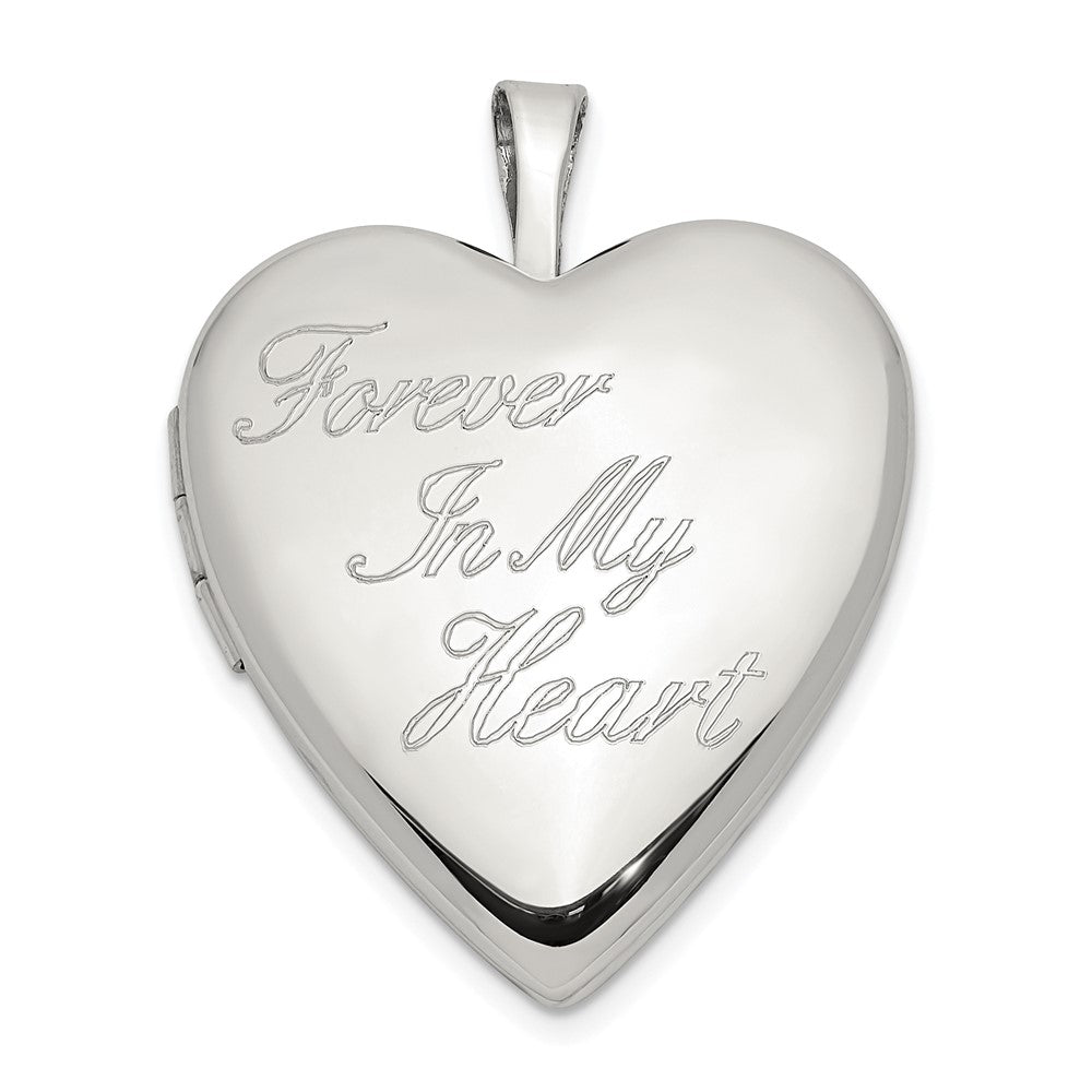 SSP Sterling Silver Rhod-pltd 20mm FOREVER IN MY HEART Heart Locket