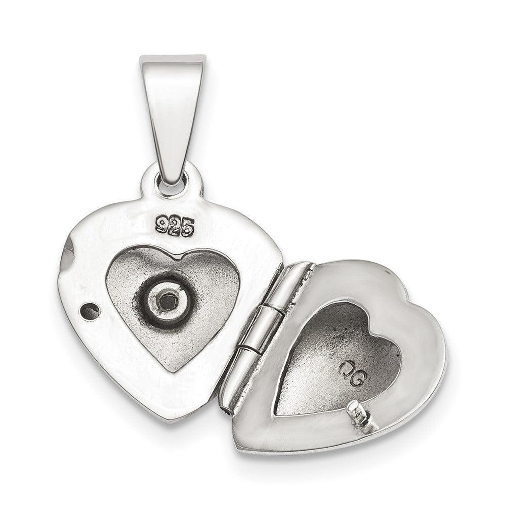 SSCZ Sterling Silver CZ Heart Locket