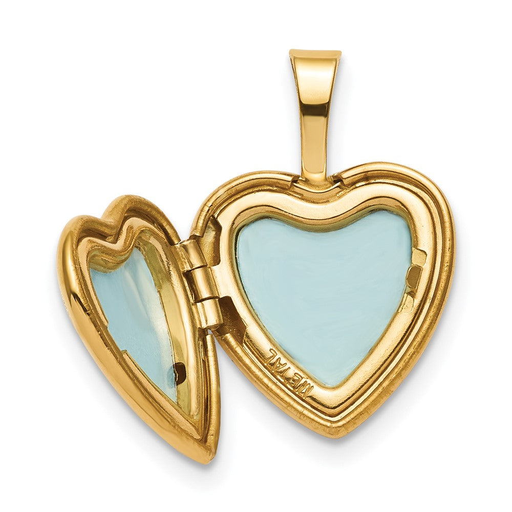 SSP Sterling Silver Gold-plated Satin & Polished 12mm Fairy Heart Locket