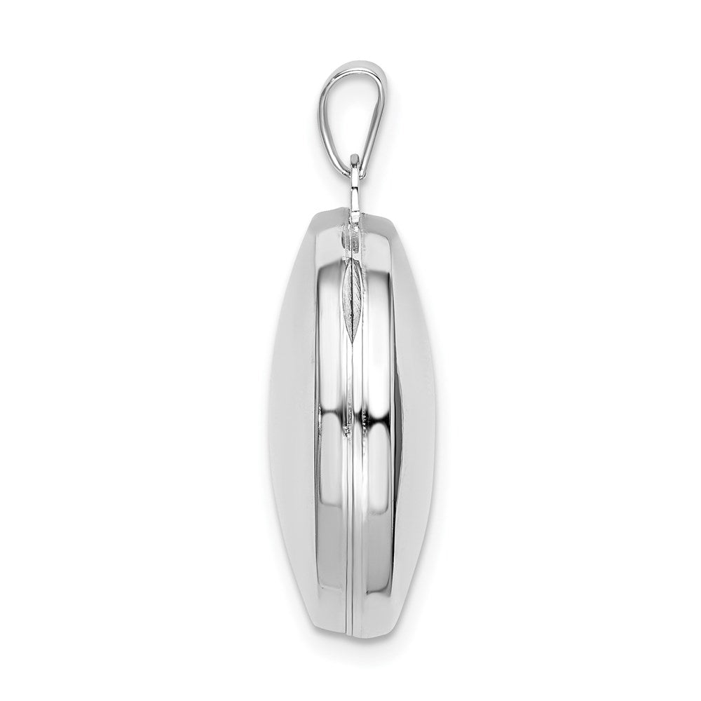 SSP Sterling Silver Rhodium-plated Polished Domed 20mm Round Locket