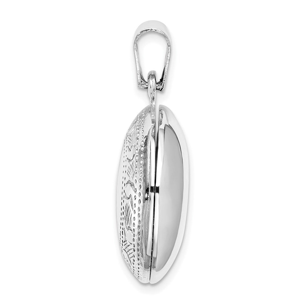 SSP Sterling Silver Textured Border Circle Locket