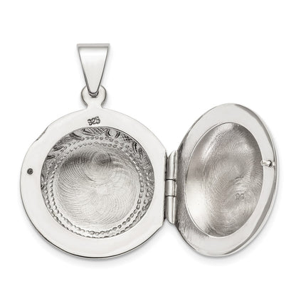 SSP Sterling Silver Textured Border Circle Locket
