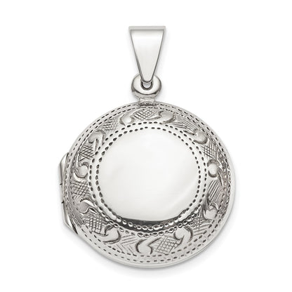 SSP Sterling Silver Textured Border Circle Locket