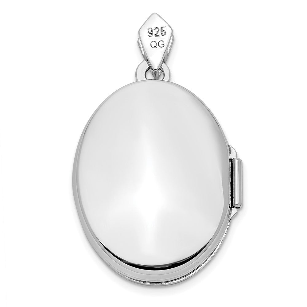 SSP Sterling Silver Rhodium-plate Polished & Textured Diamond Tree Locket
