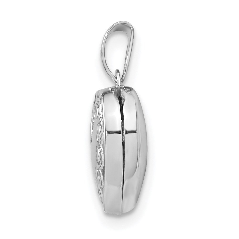 SSP Sterling Silver Rhodium-plated 13mm Heart Locket